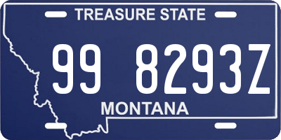 MT license plate 998293Z