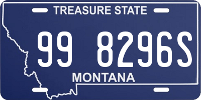 MT license plate 998296S