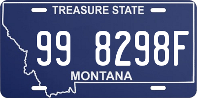 MT license plate 998298F