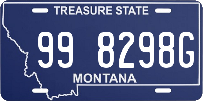 MT license plate 998298G