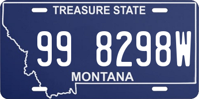 MT license plate 998298W