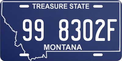 MT license plate 998302F