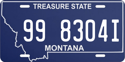 MT license plate 998304I