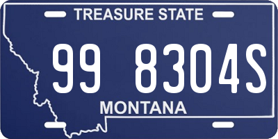 MT license plate 998304S