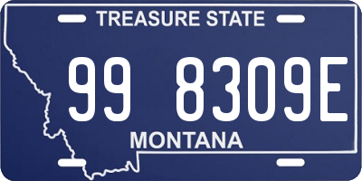 MT license plate 998309E