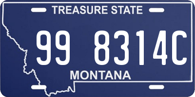 MT license plate 998314C