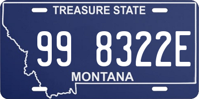 MT license plate 998322E