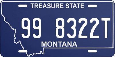 MT license plate 998322T