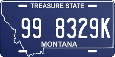 MT license plate 998329K