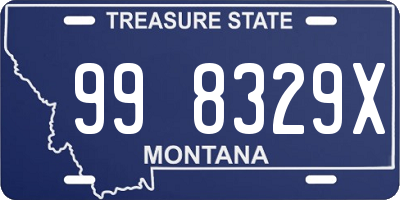 MT license plate 998329X