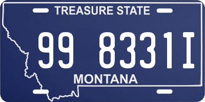 MT license plate 998331I