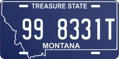 MT license plate 998331T