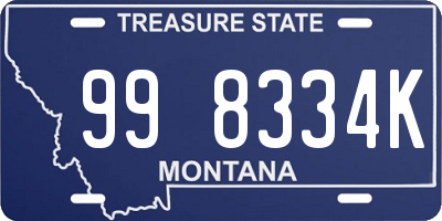 MT license plate 998334K