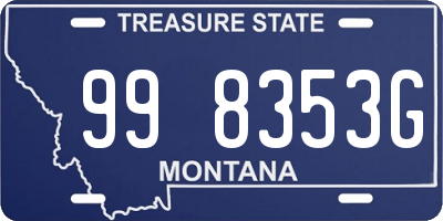 MT license plate 998353G