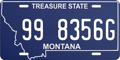 MT license plate 998356G