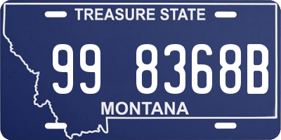 MT license plate 998368B