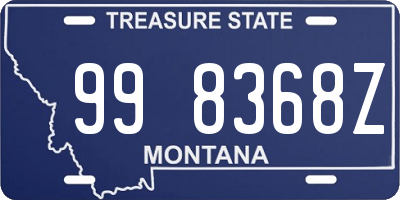 MT license plate 998368Z