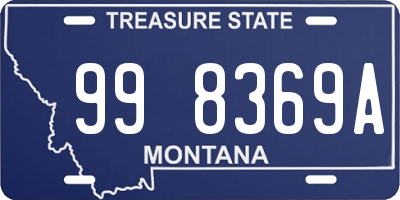 MT license plate 998369A
