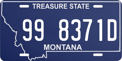 MT license plate 998371D