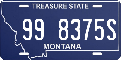 MT license plate 998375S