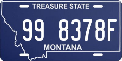 MT license plate 998378F