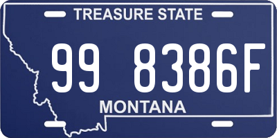 MT license plate 998386F