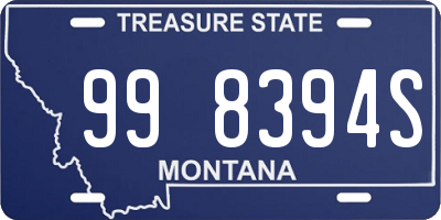 MT license plate 998394S