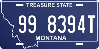 MT license plate 998394T