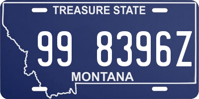 MT license plate 998396Z