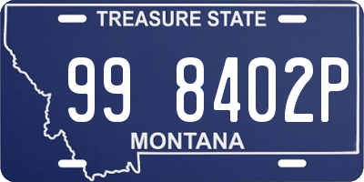 MT license plate 998402P