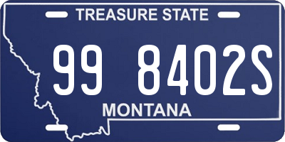 MT license plate 998402S