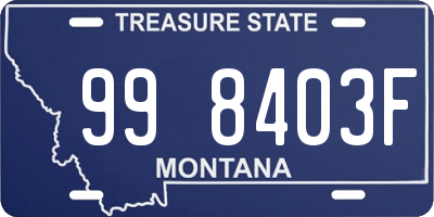 MT license plate 998403F