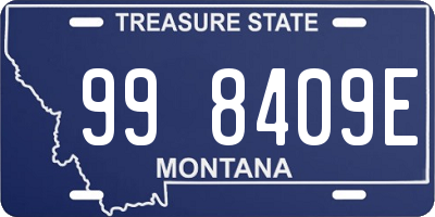 MT license plate 998409E