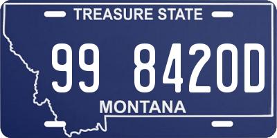 MT license plate 998420D