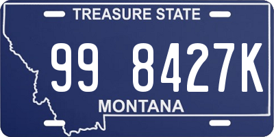 MT license plate 998427K