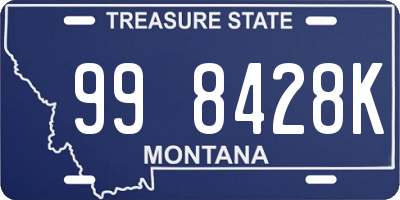 MT license plate 998428K