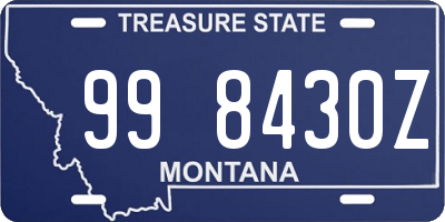 MT license plate 998430Z