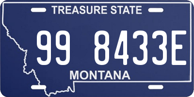 MT license plate 998433E