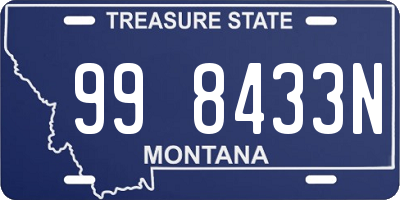 MT license plate 998433N