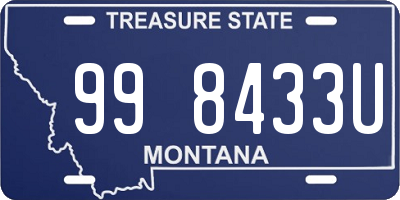 MT license plate 998433U