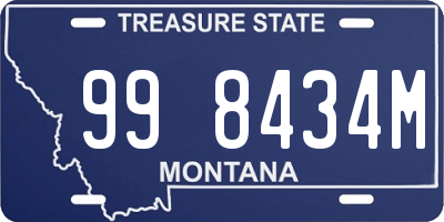 MT license plate 998434M