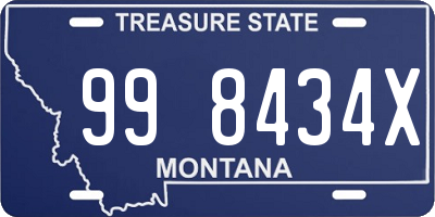 MT license plate 998434X