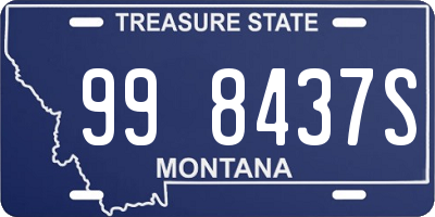 MT license plate 998437S