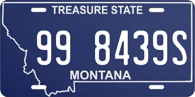 MT license plate 998439S