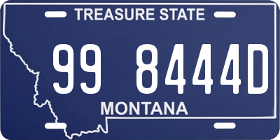 MT license plate 998444D