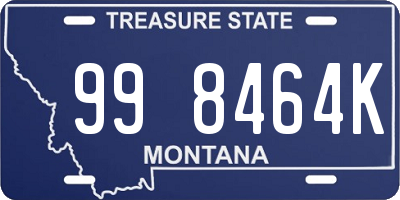 MT license plate 998464K