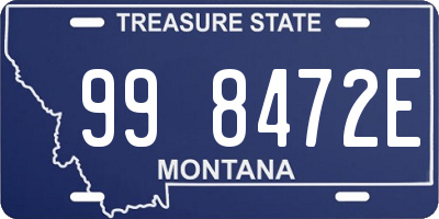 MT license plate 998472E