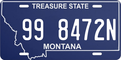 MT license plate 998472N