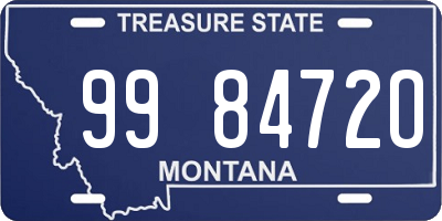 MT license plate 998472O