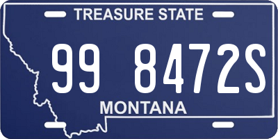 MT license plate 998472S